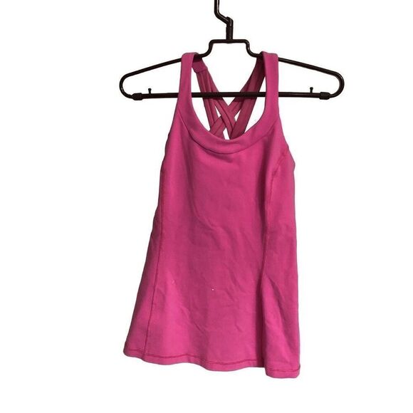 Lululemon Womens Enhearten Tank 6 Berry Pink Gym Pilates Yoga Compression Bra - Picture 1 of 5